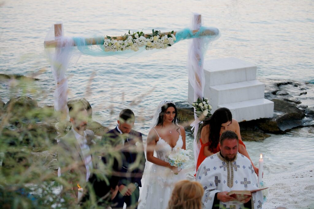 Hochzeit im Strand, Strand Saliara/Porto Vathy/Fotografie:The Dreammakers