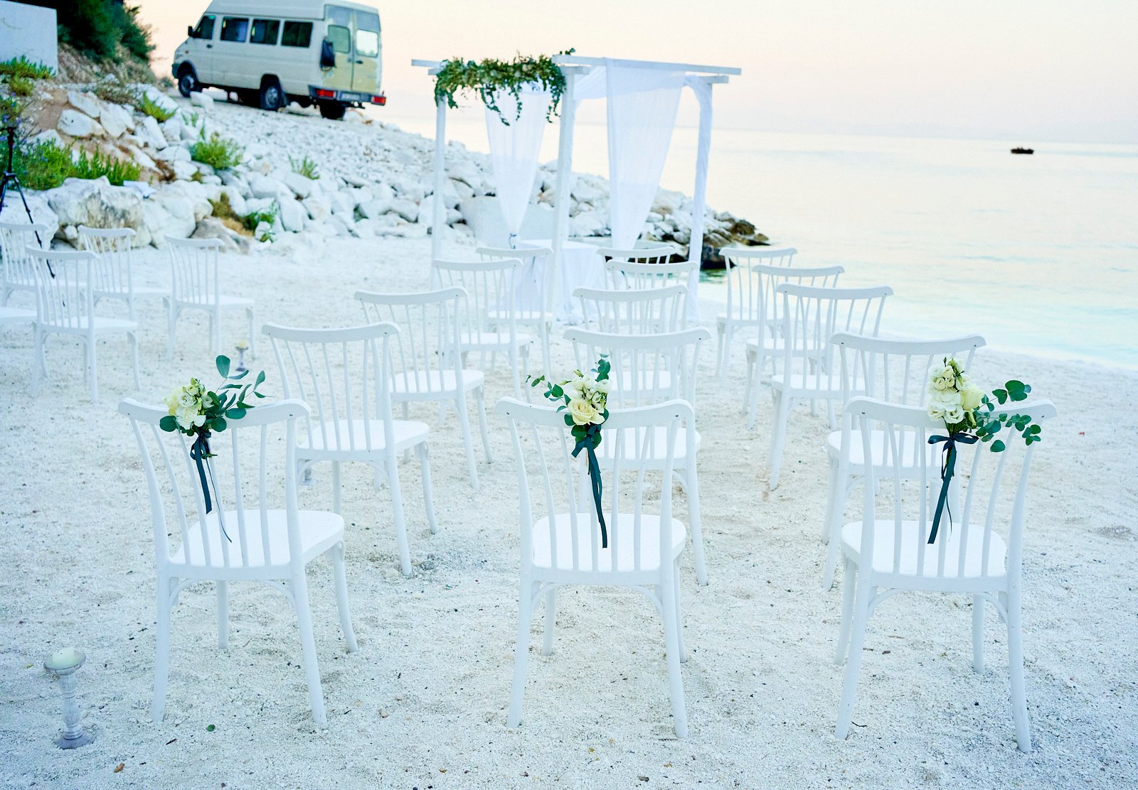 Thassos beach view for a wedding.