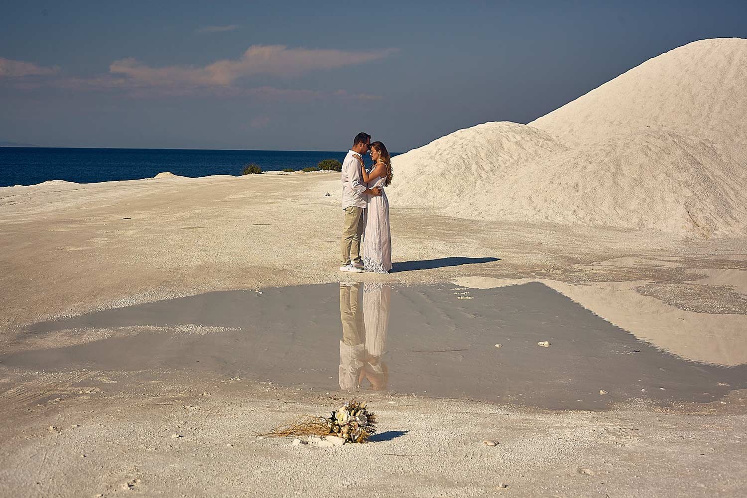 Bride and groom on Thassos beach