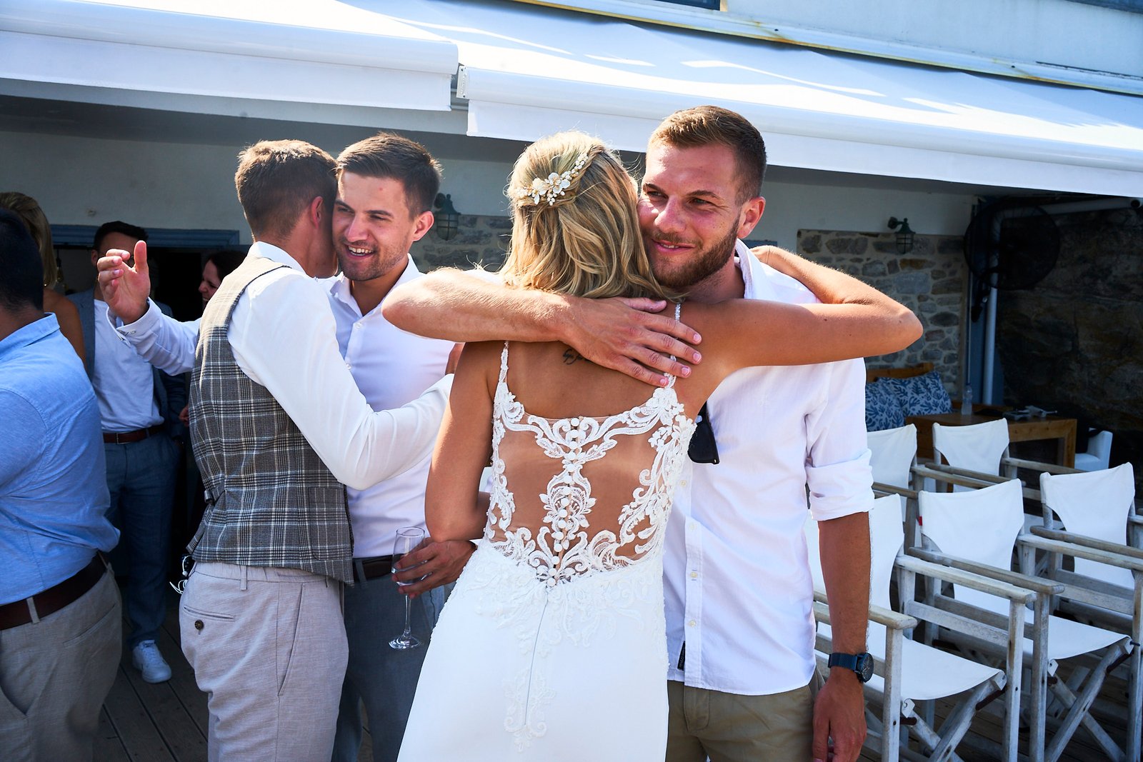 Thassos beach front wedding photographs