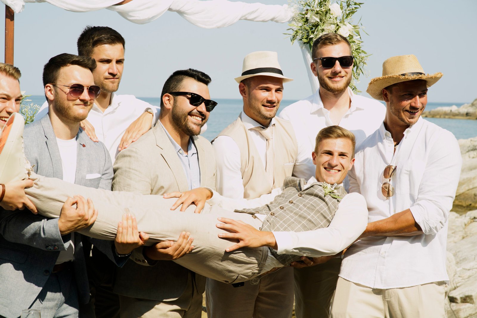 Thassos beach front wedding photographs