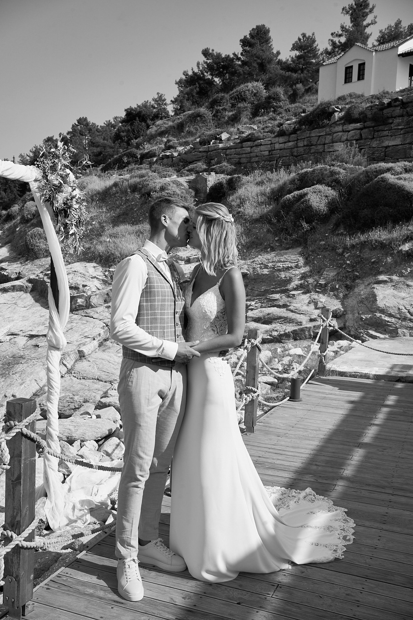 Thassos beach front wedding photographs