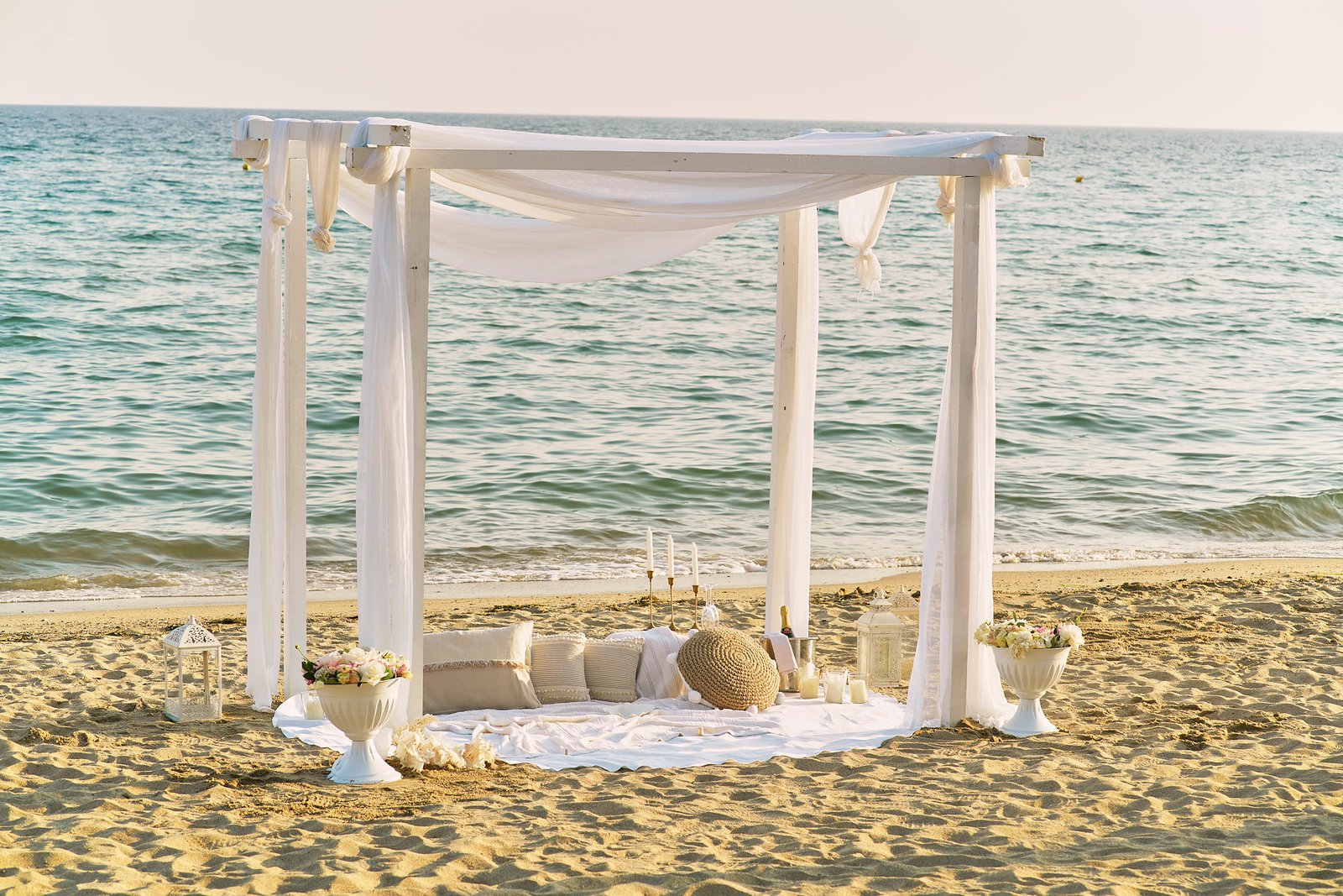 proposal by the beach set up