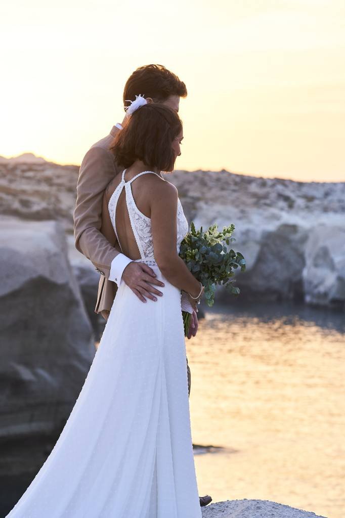 Beach elopement Milos Greece