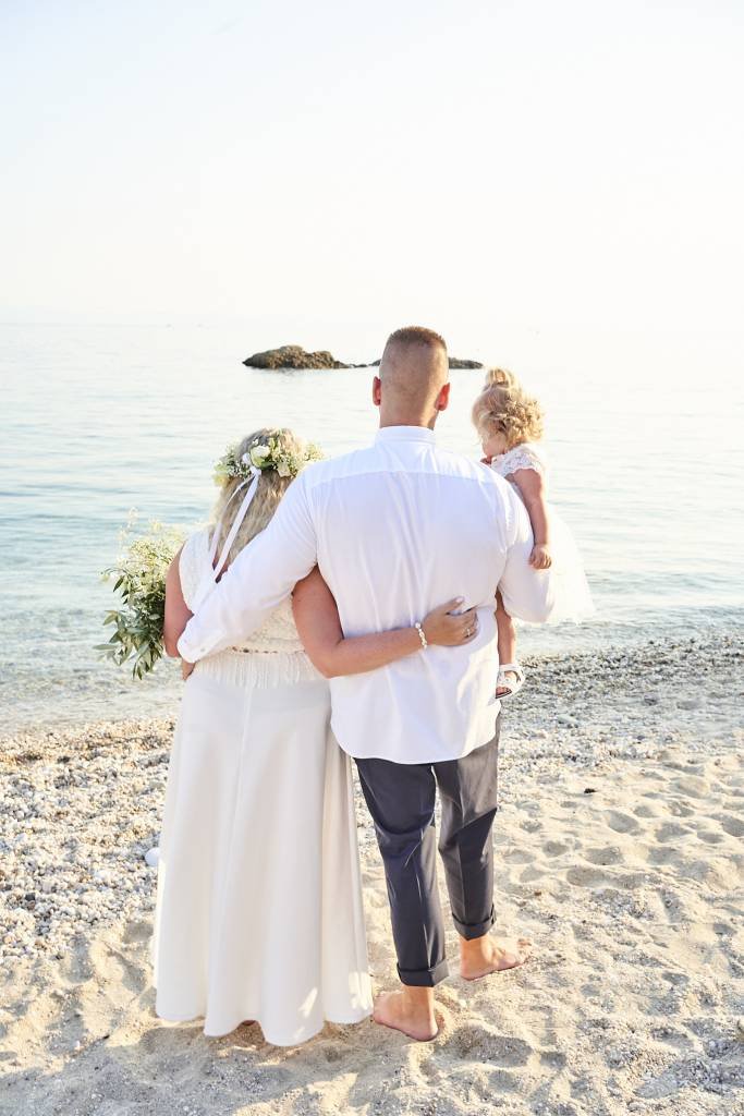 Couple eloping on Greek coast