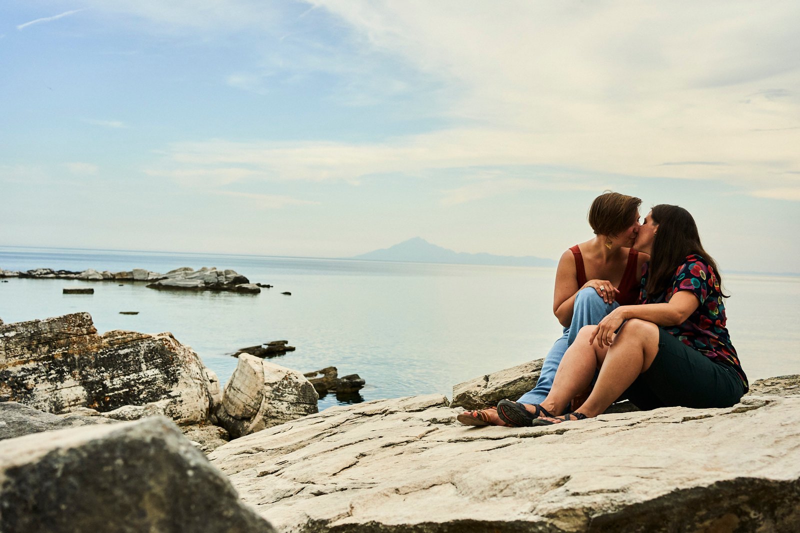 Thassos Island beach, Greece: Same-sex couple