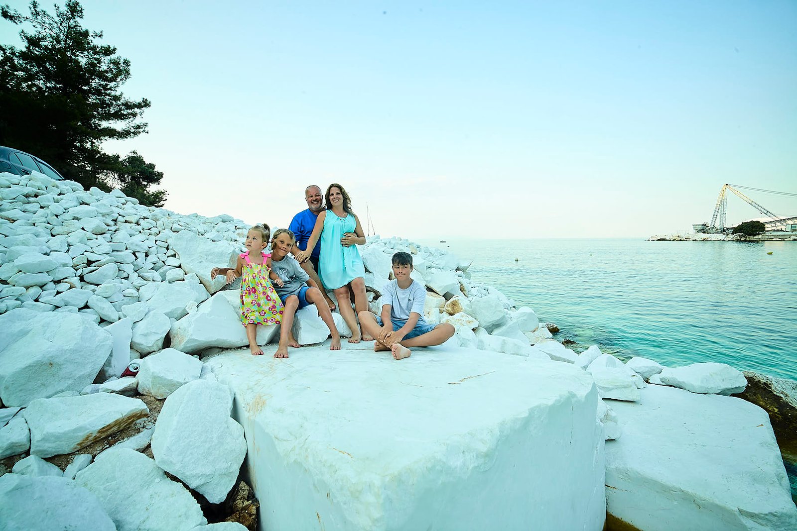 siblings at ancient ruins Thassos