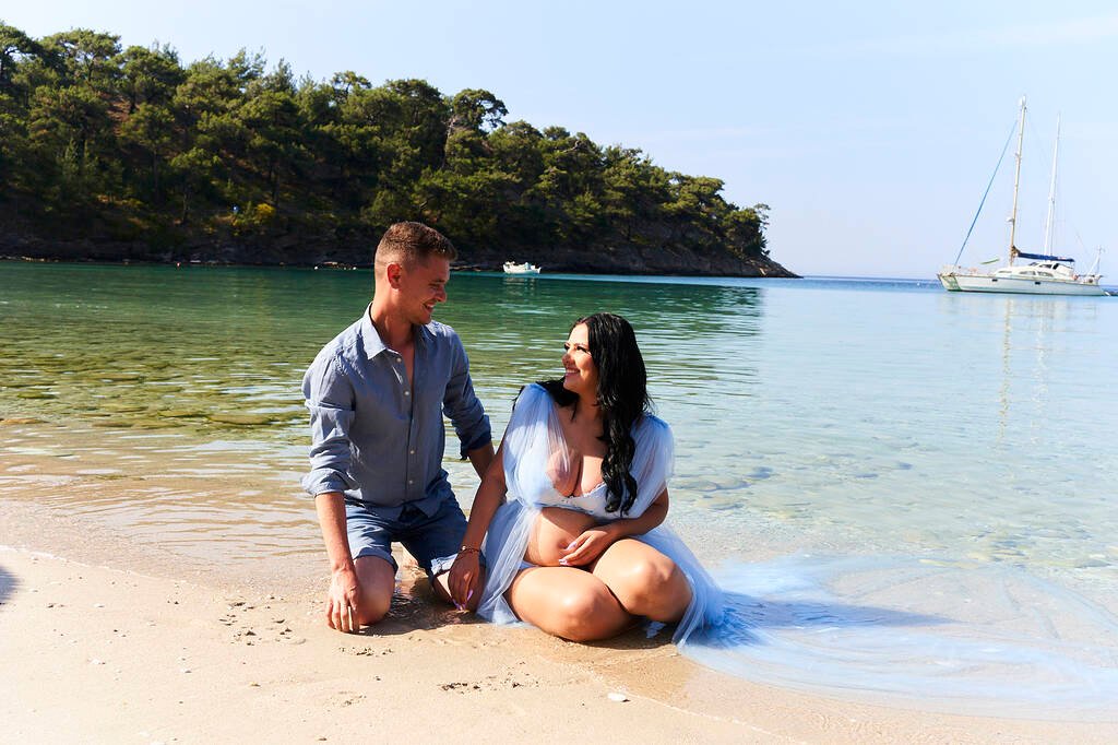 Couple enjoying Thassos village charm