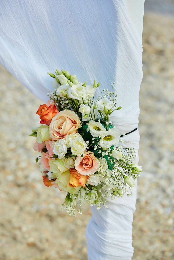 Beachside civil ceremony setup