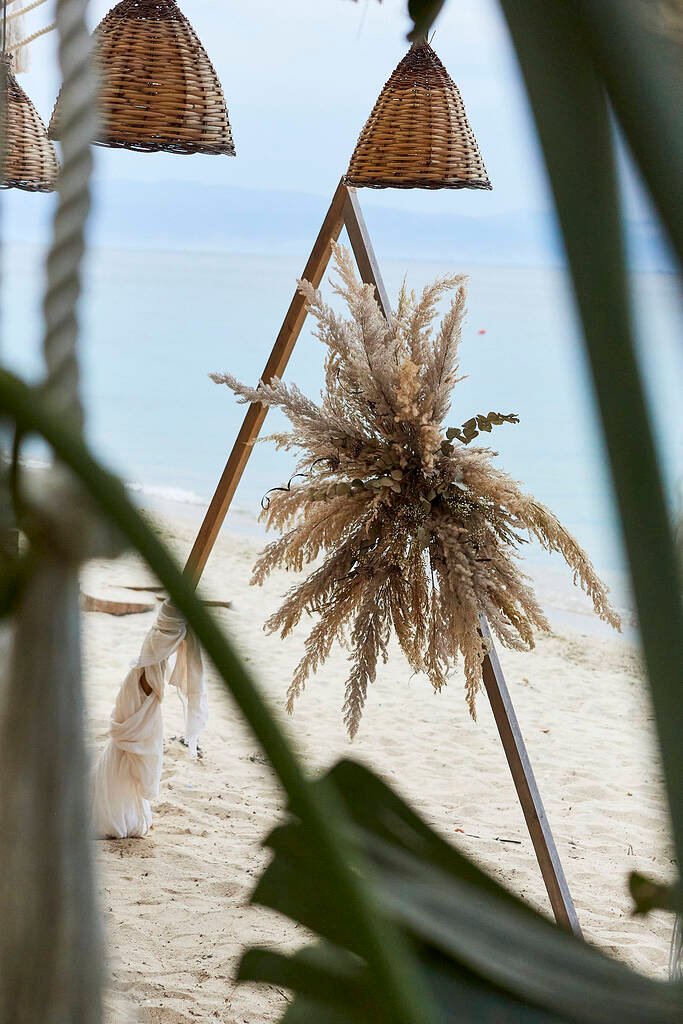 Beachside civil ceremony setup