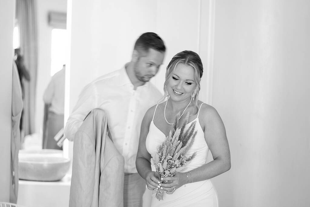 Bride and groom candid shot