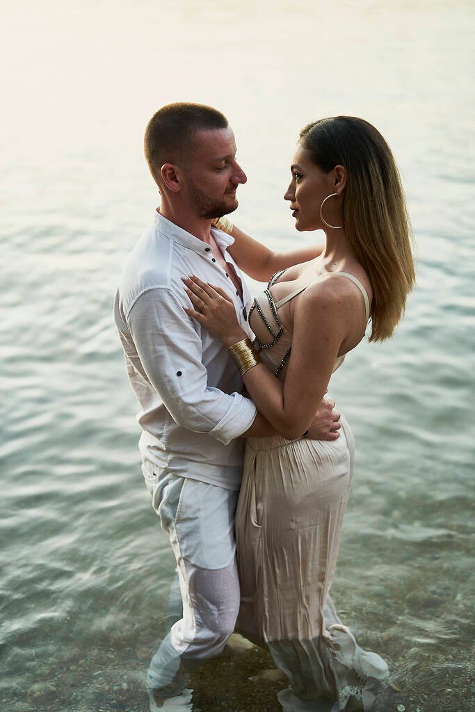 Creative couple pose
