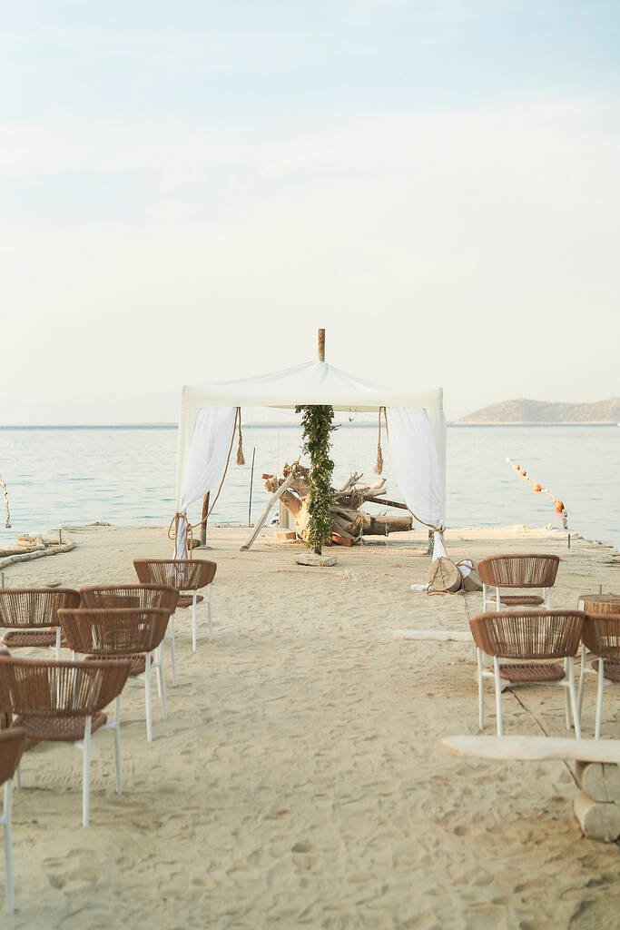 Driftwood canopy backdrop
