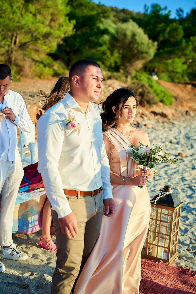 Wedding ceremony near sea