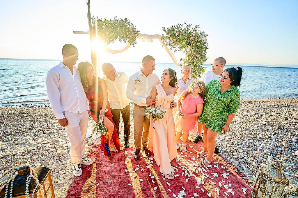 Intimate beach ceremony Greece