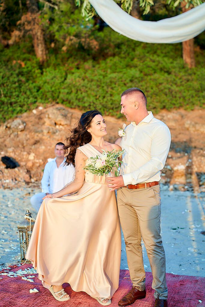 Bride’s dress in motion