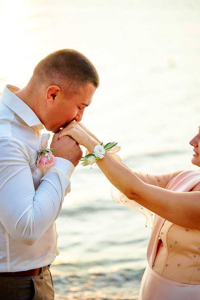 Romantic shot on coastline