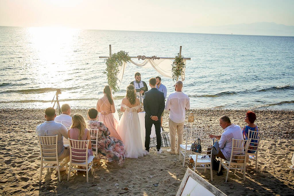 Secluded beach ceremony