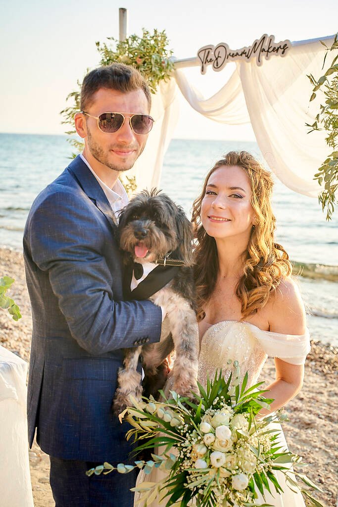 married couple with dog