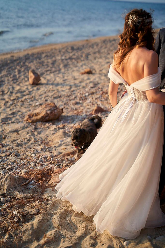 Evening beach vows