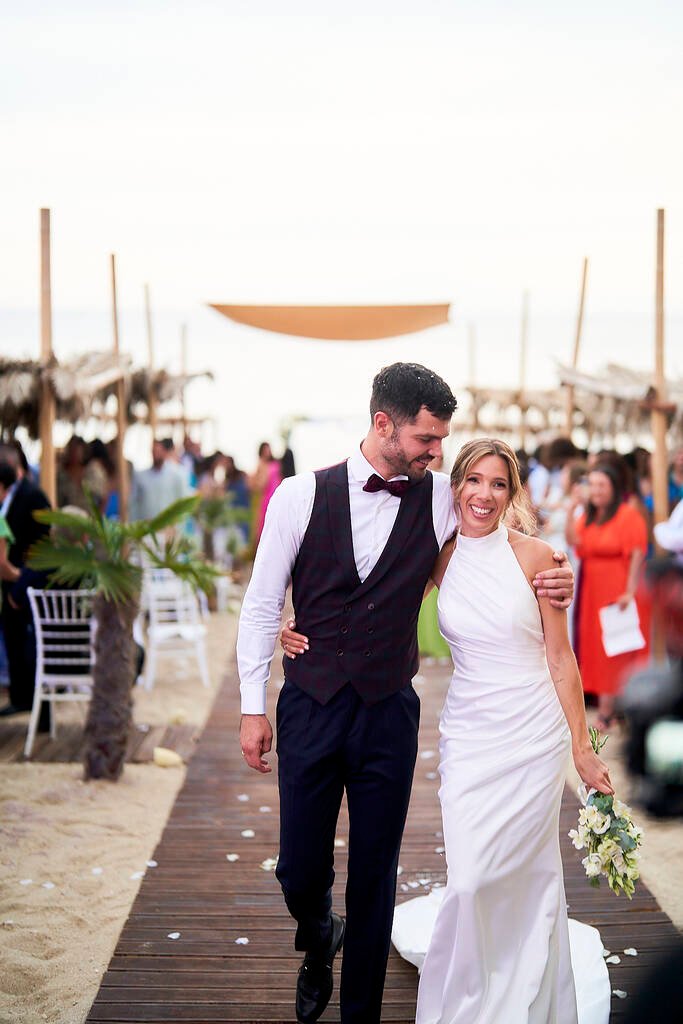 Elegant couple beach Greece