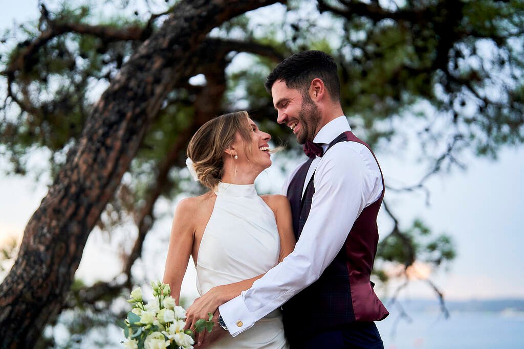 Greek island wedding ceremony
