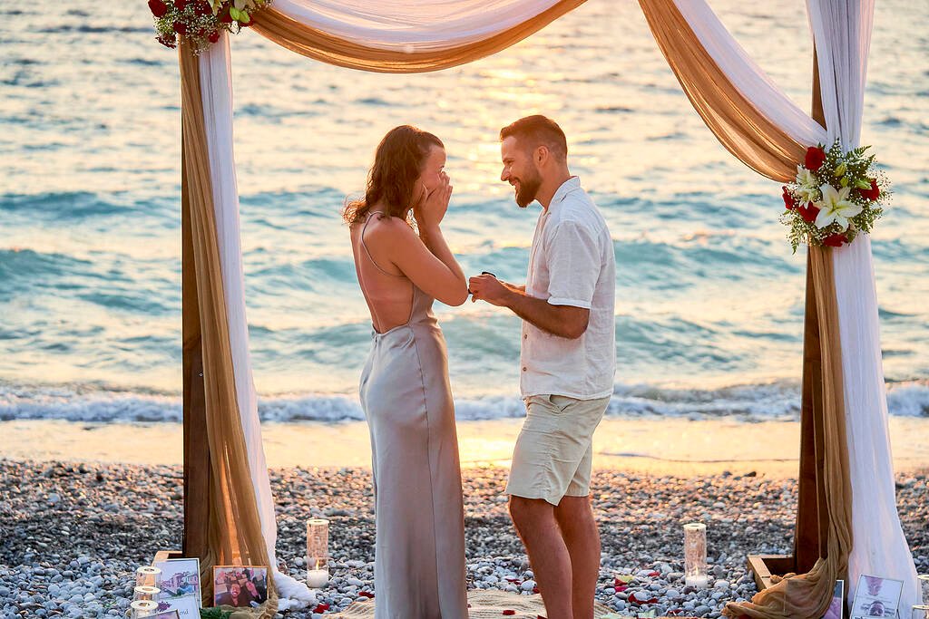 Beach engagement in Rhodes