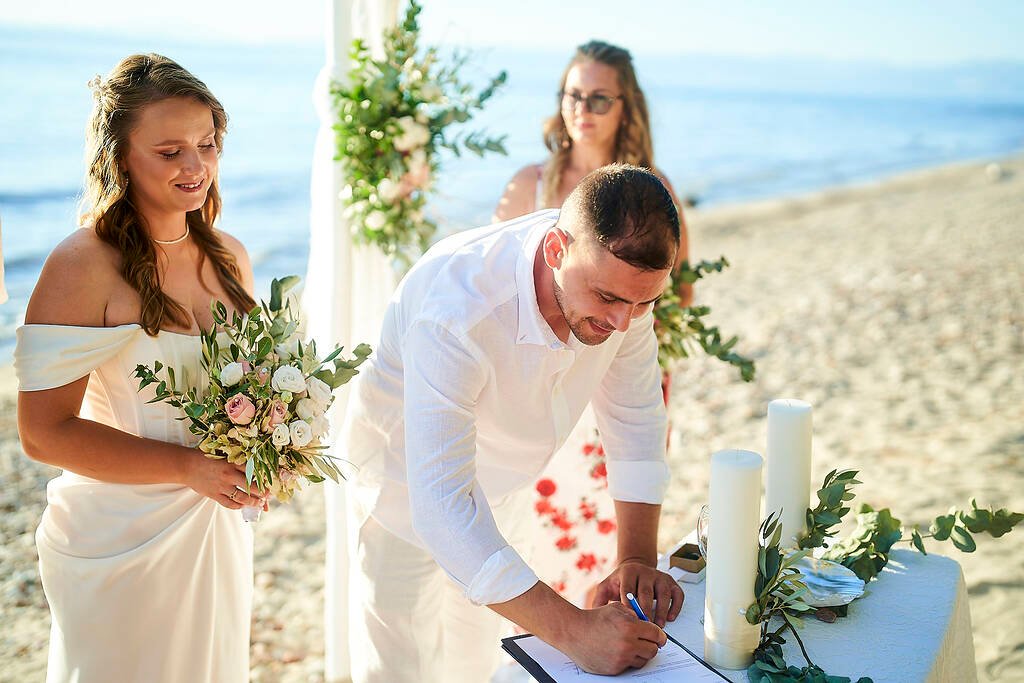greek island wedding day