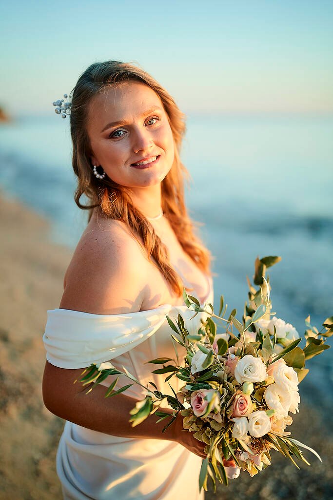 sea view wedding shoot