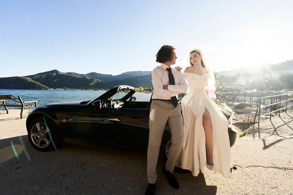 Golden hour Thassos wedding