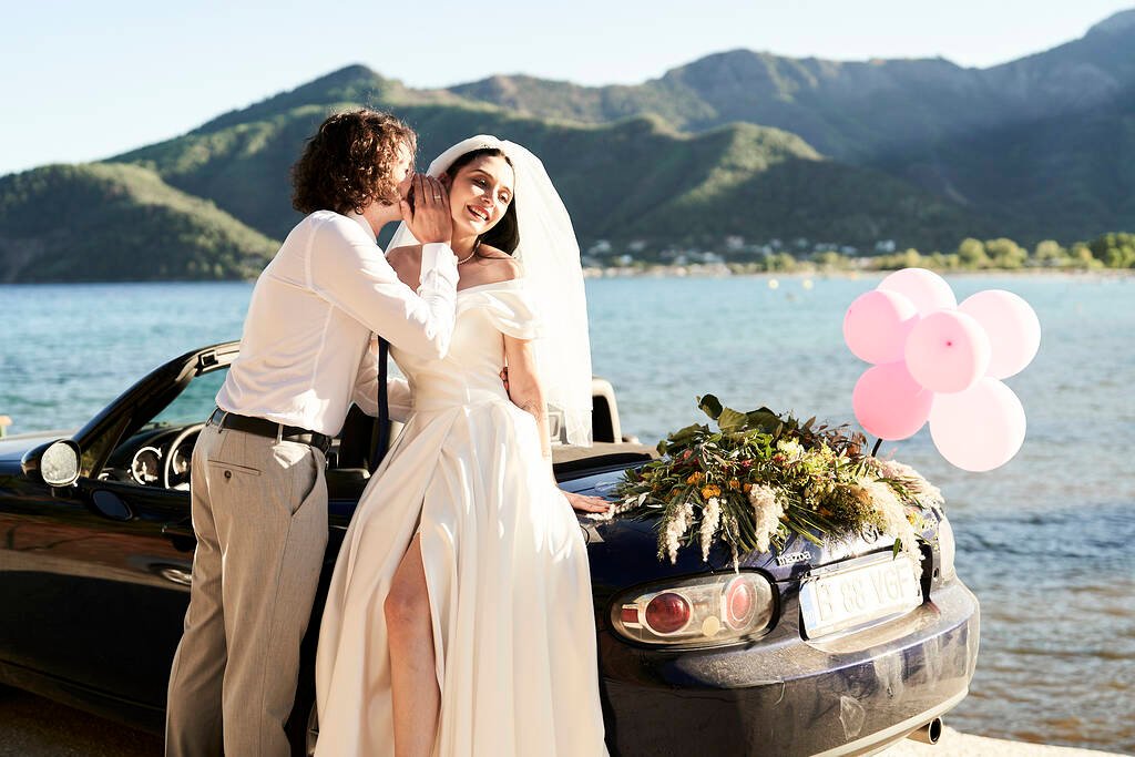 Vintage beach wedding Greece