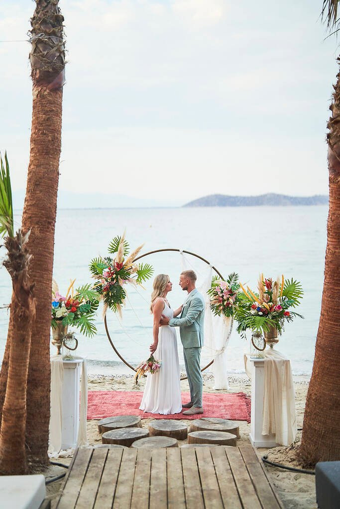 Symbolic beach wedding emotions