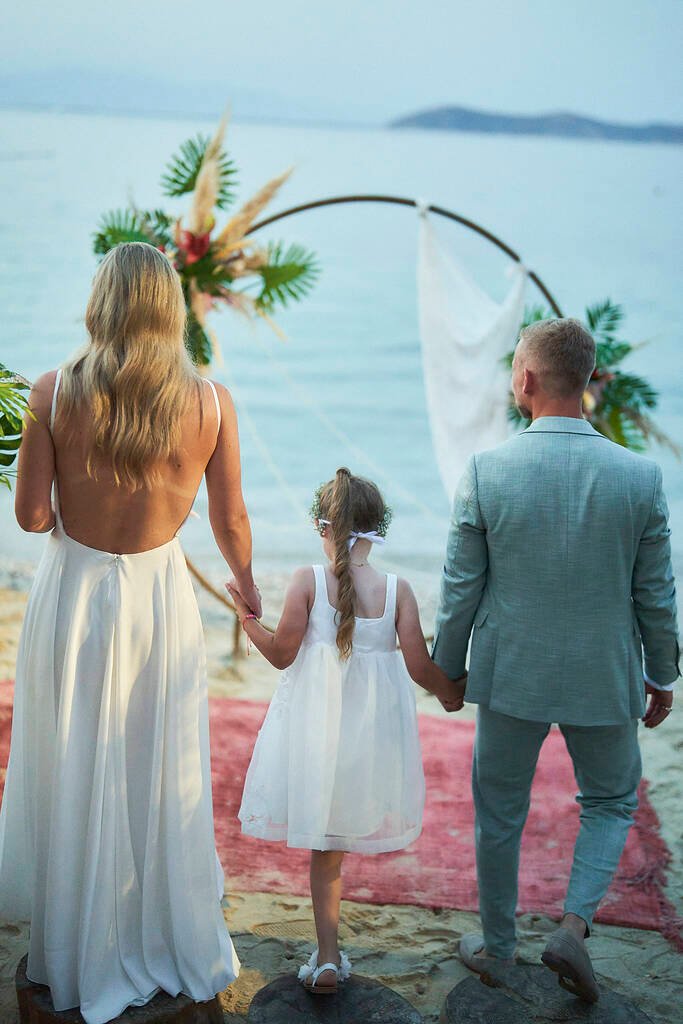 Beach wedding details Greece