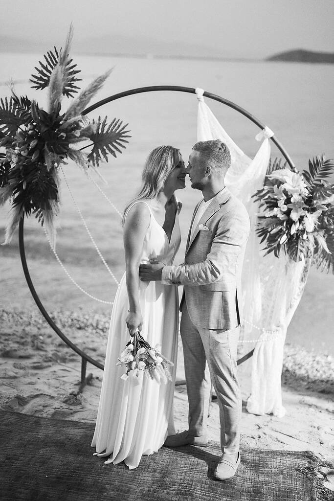 Couple framed by sunlight