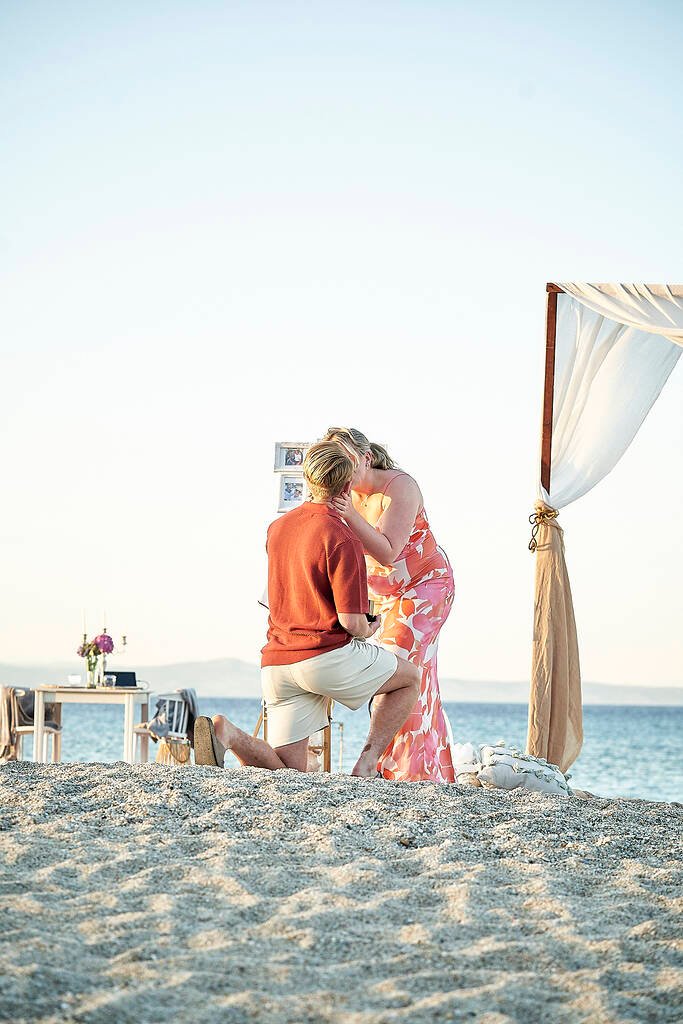 sunset proposal by the sea