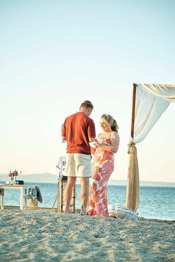 proposal photoshoot golden hour light