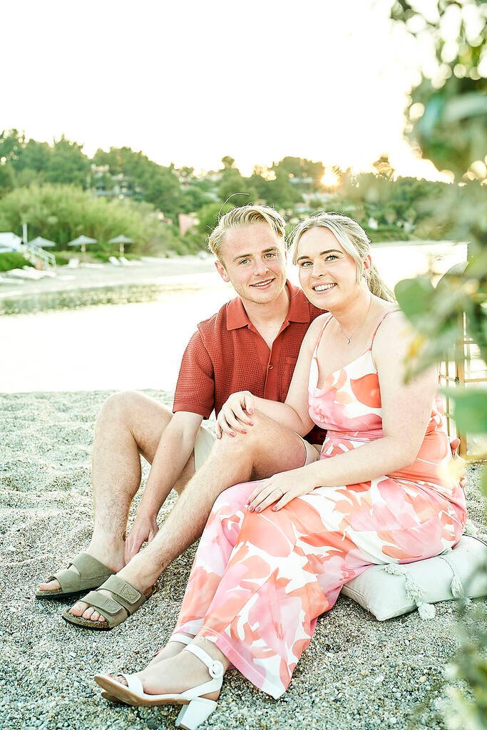 beach proposal Halkidiki sunset moment