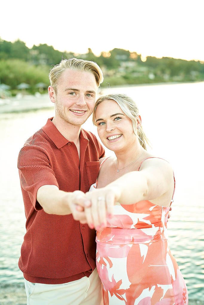 engagement ring beach close-up