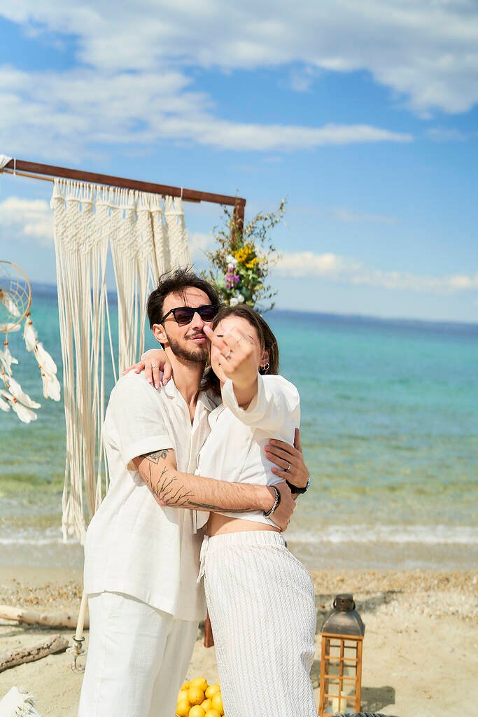 Natural light photography at modern proposal setup in Greece