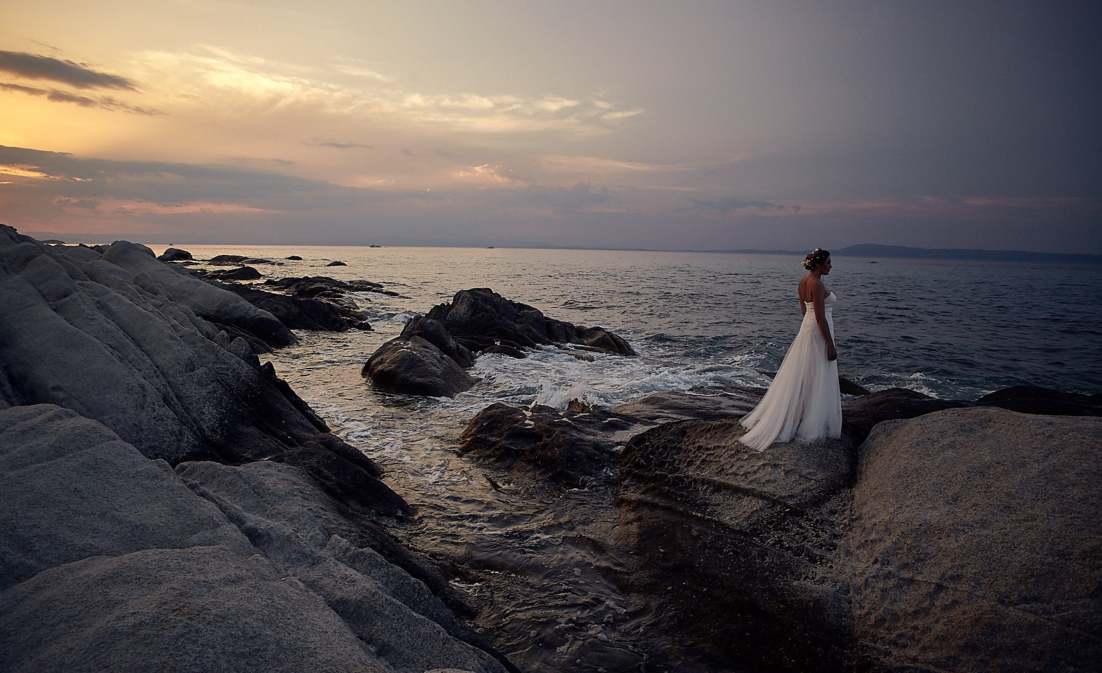 Atmospheric Photo Shoot in Kavourotrypes Halkidiki Greece The Dreammakers Anient Greek Wedding Dress Godess Aphrodite