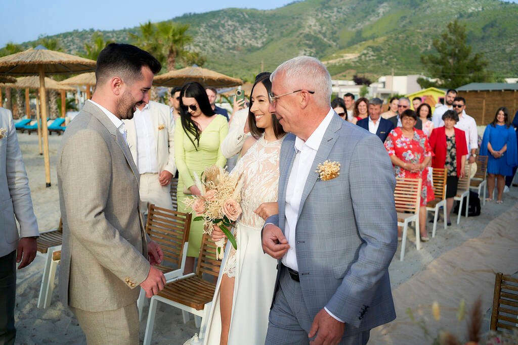 Bride and groom moment