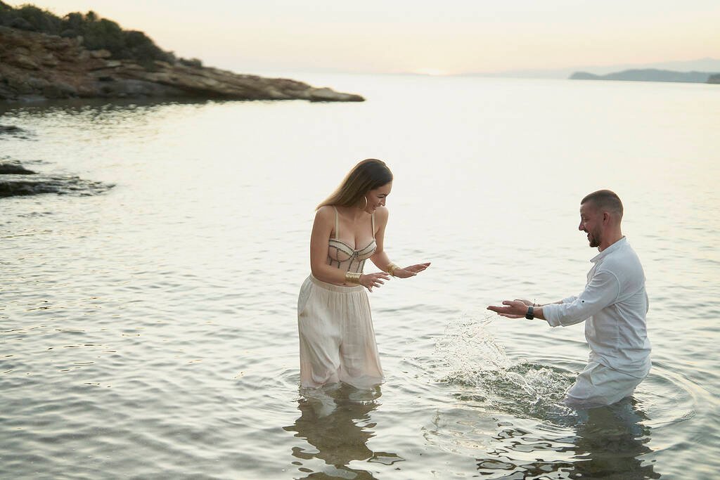 Intimate beach moment