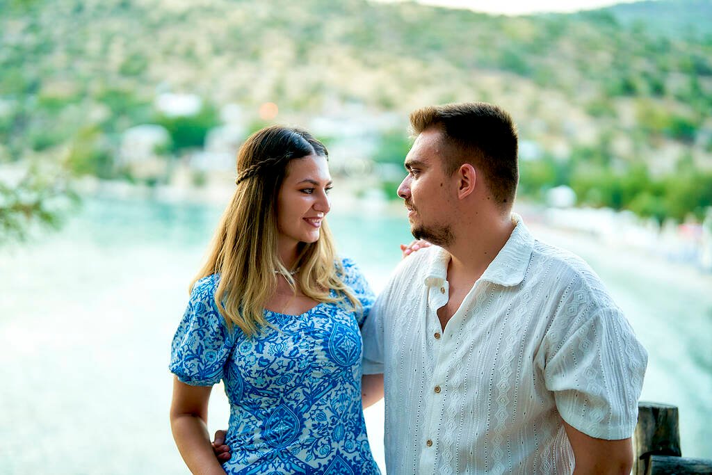 sunset engagement shot