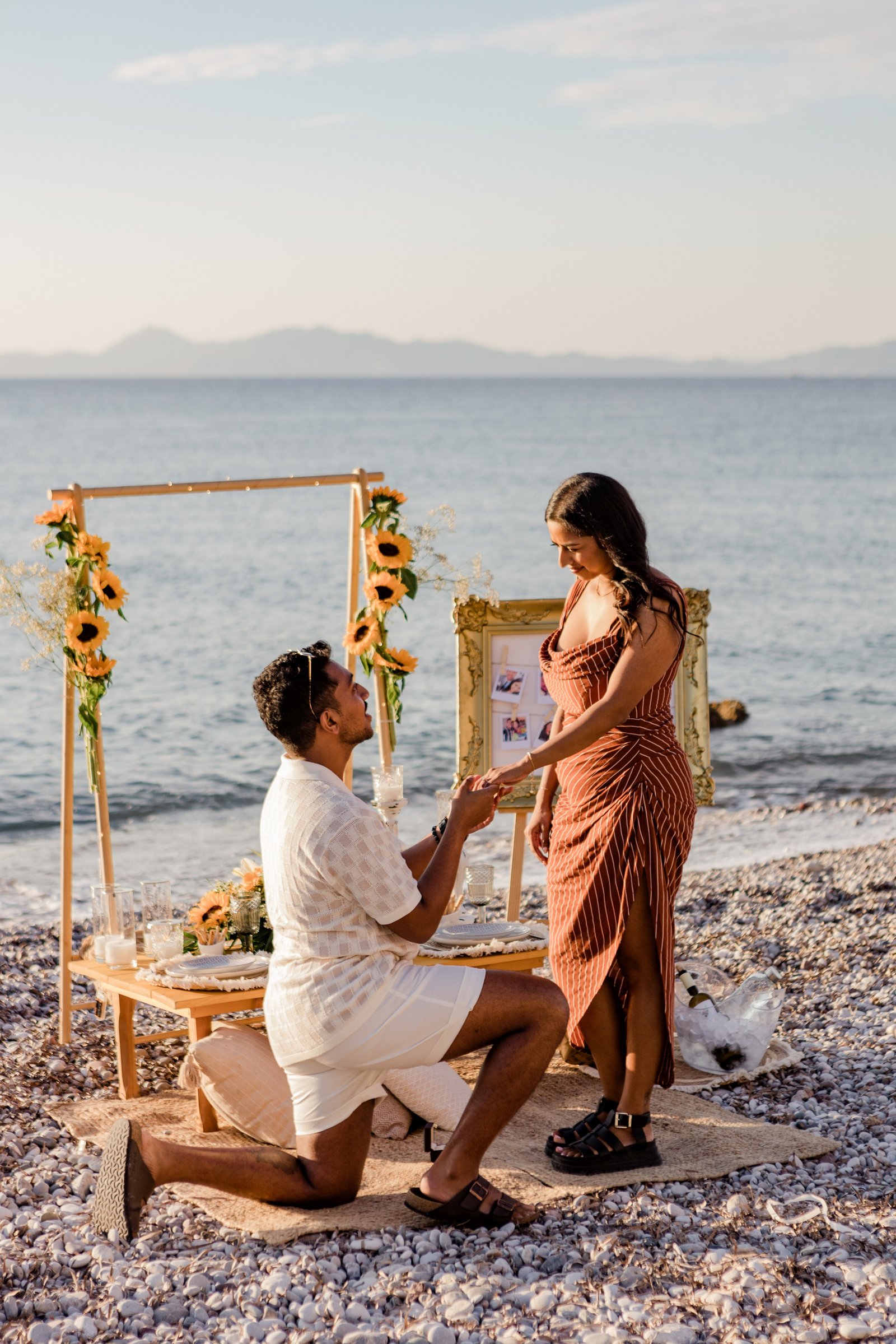 Sunset Marriage Proposal in Rhodes