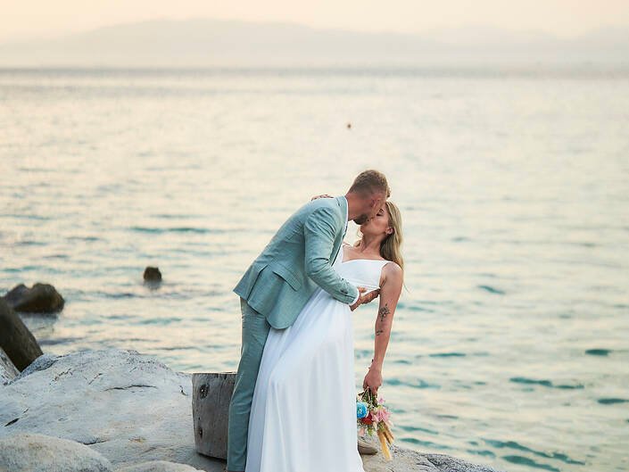 A Symbolic Beach Wedding in Greece