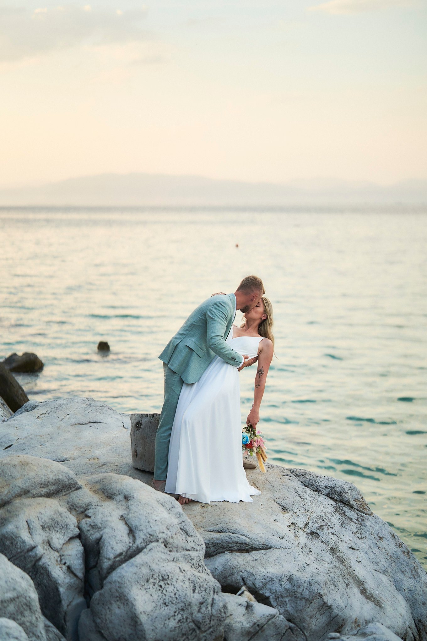 A Symbolic Beach Wedding in Greece
