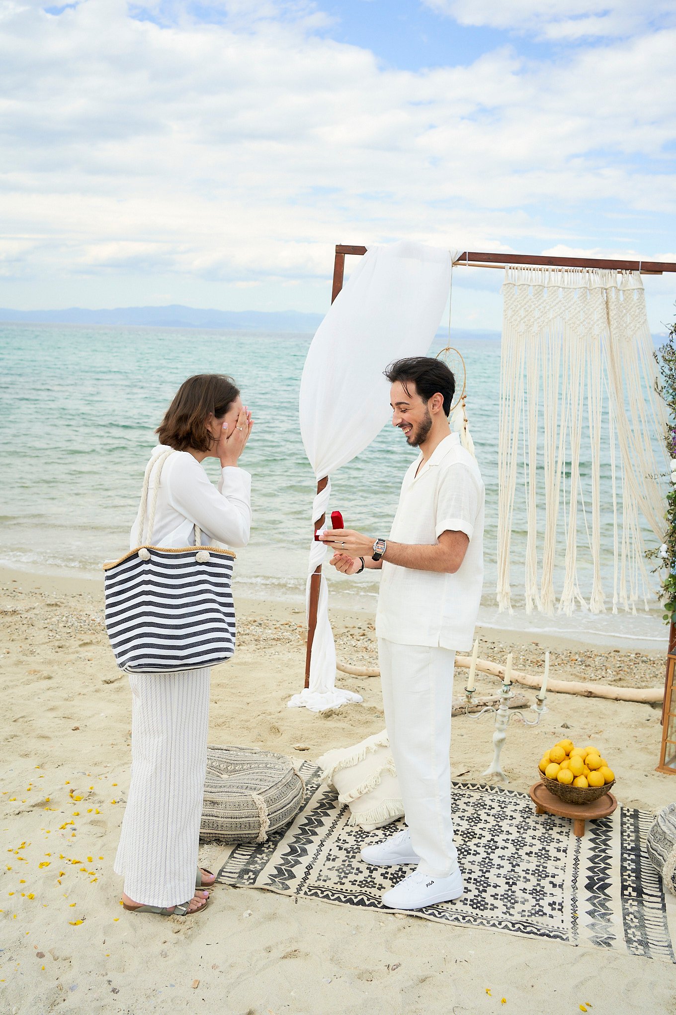 An Intimate Story Captured by a Beach Proposal Photographer in Greece